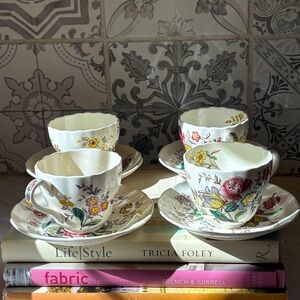 4 Copeland Spode Gainsborough Teacup and Saucer Set